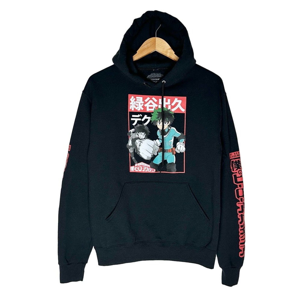 My Hero Academia | Unisex | Black Izuki Midoriya Graphic Print Hoodie | Small